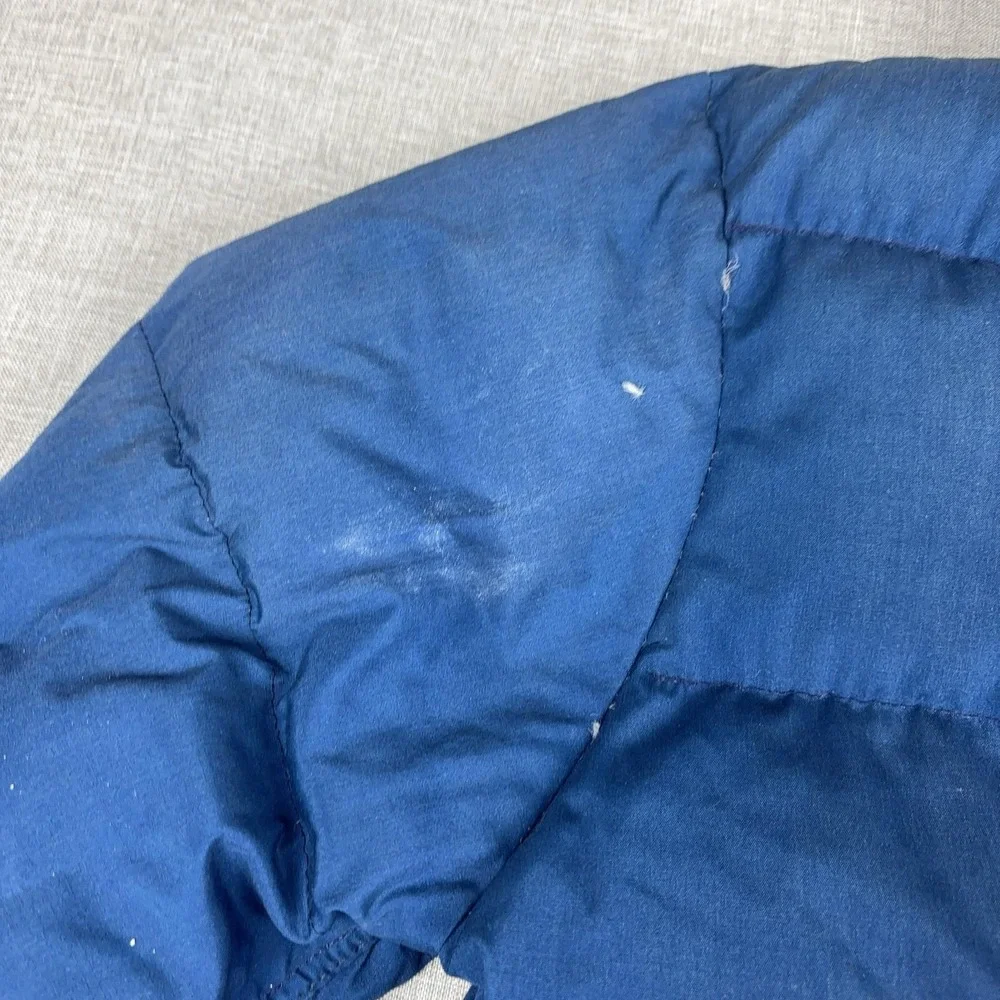 Vintage 80s The North Face Goose Down Puffer Jacket Mens XL Blue USA Brown Label